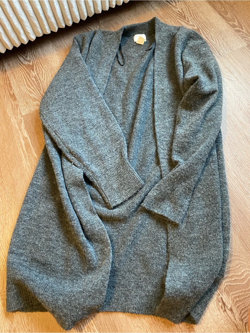 H&M Dark Gray Open-Front Knit Cardigan
